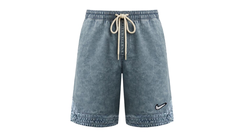 Nike Force Denim Fleece Shorts Blue Grey Men's - US