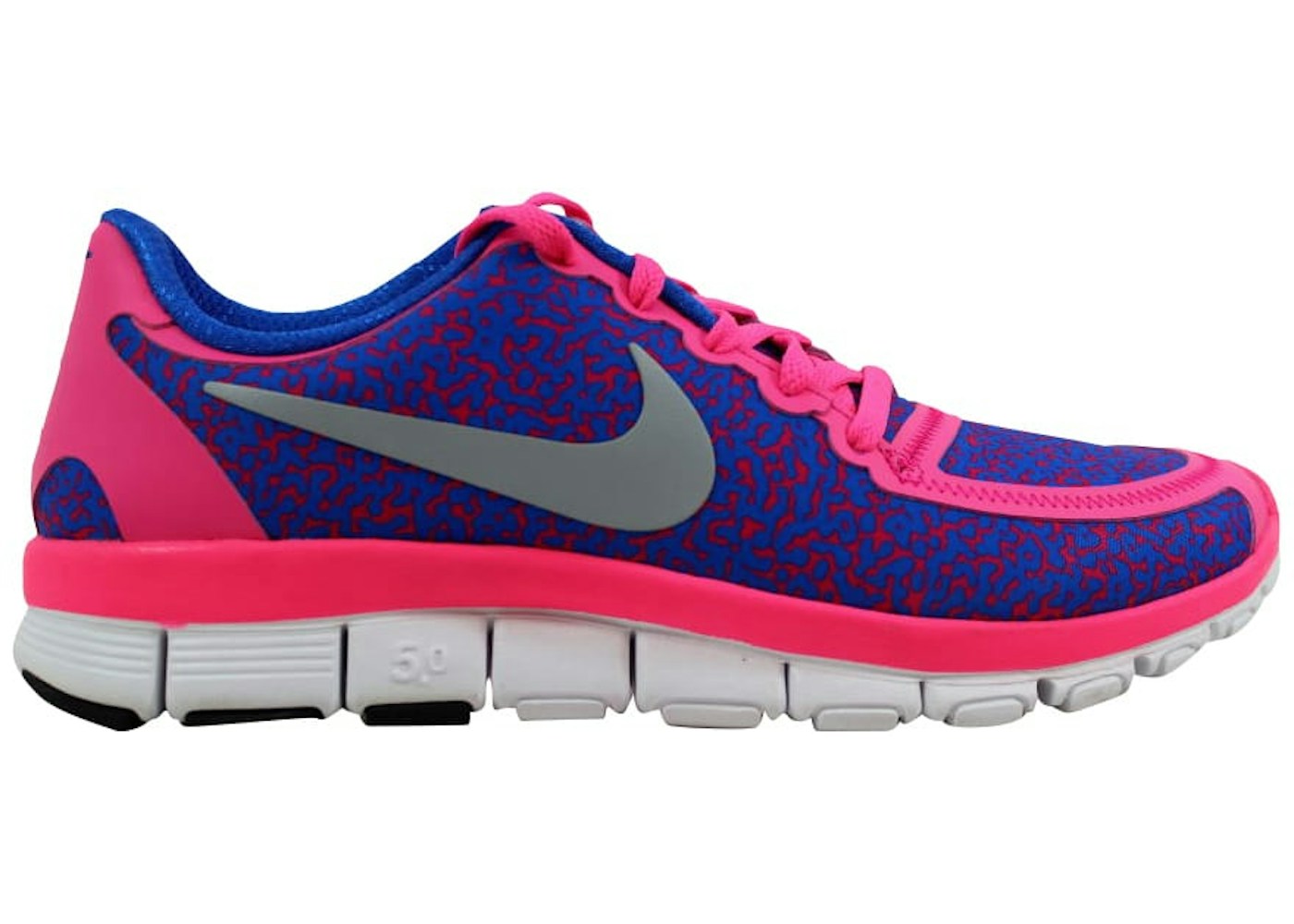 Nike Free 5.0 V4 Hyper Pink/Metallic Platinum-Hyper Cobalt (W) - 511281-605