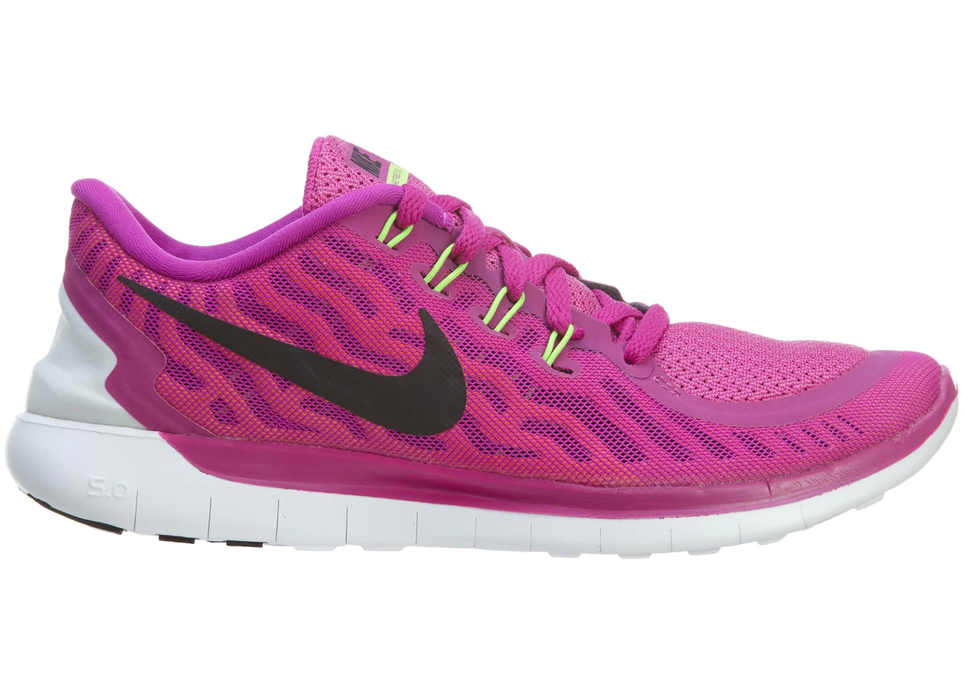 Nike Free 5.0 Fuchsia Flash Black-Pink Pow-Hot Lava (Women's) - 724383-501 - US