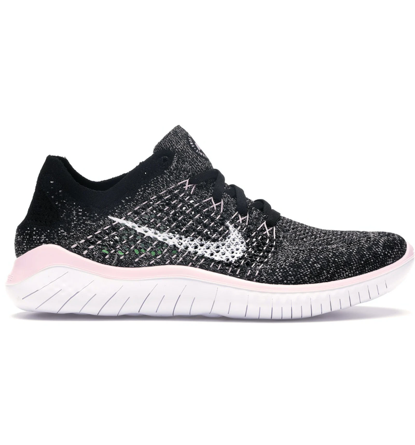 Nike free rn 2018 women's black and white online