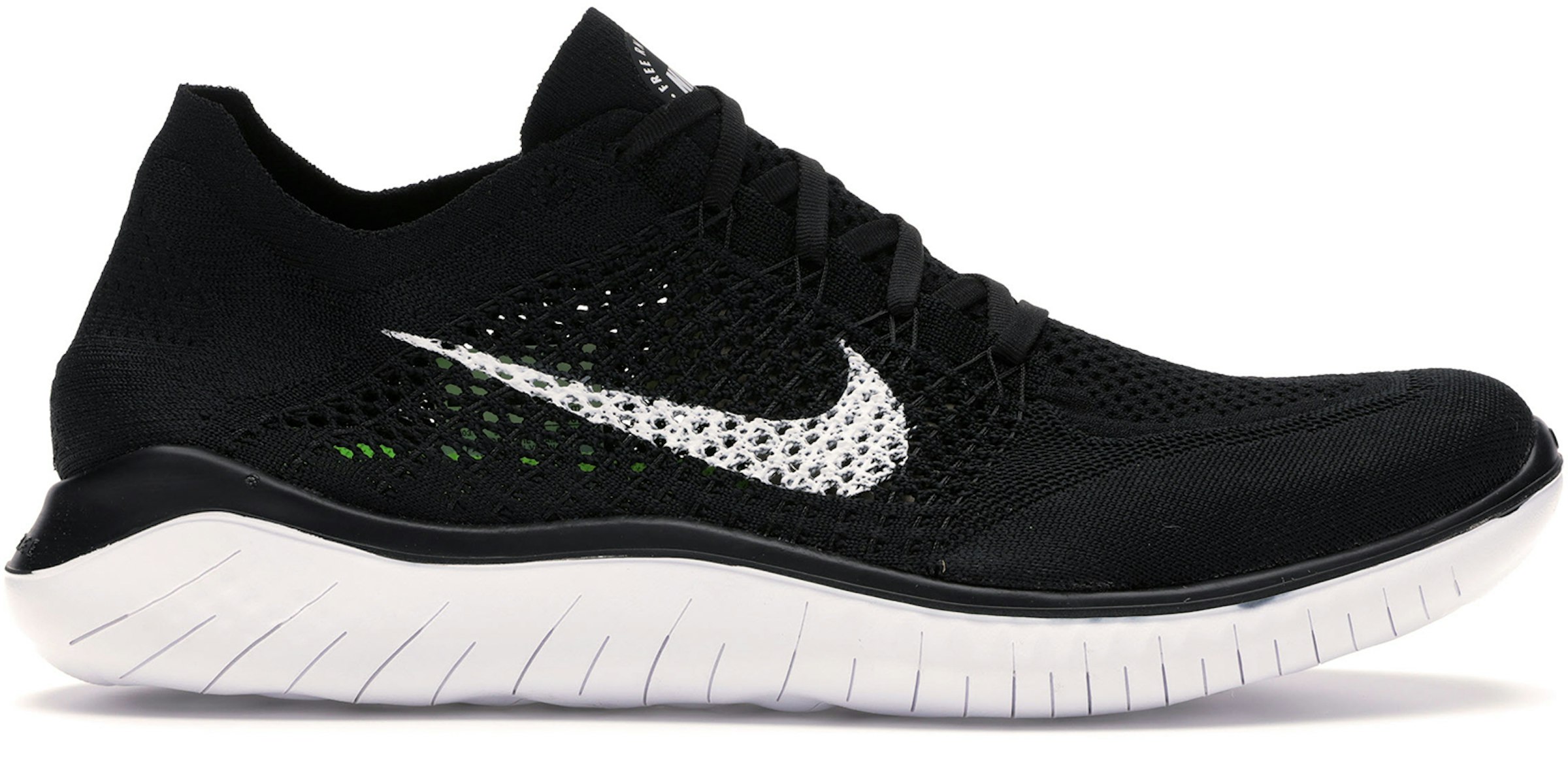 Anual Imperial Competidores Nike Free RN Flyknit 2018 Black White Men's - 942838-001 - US