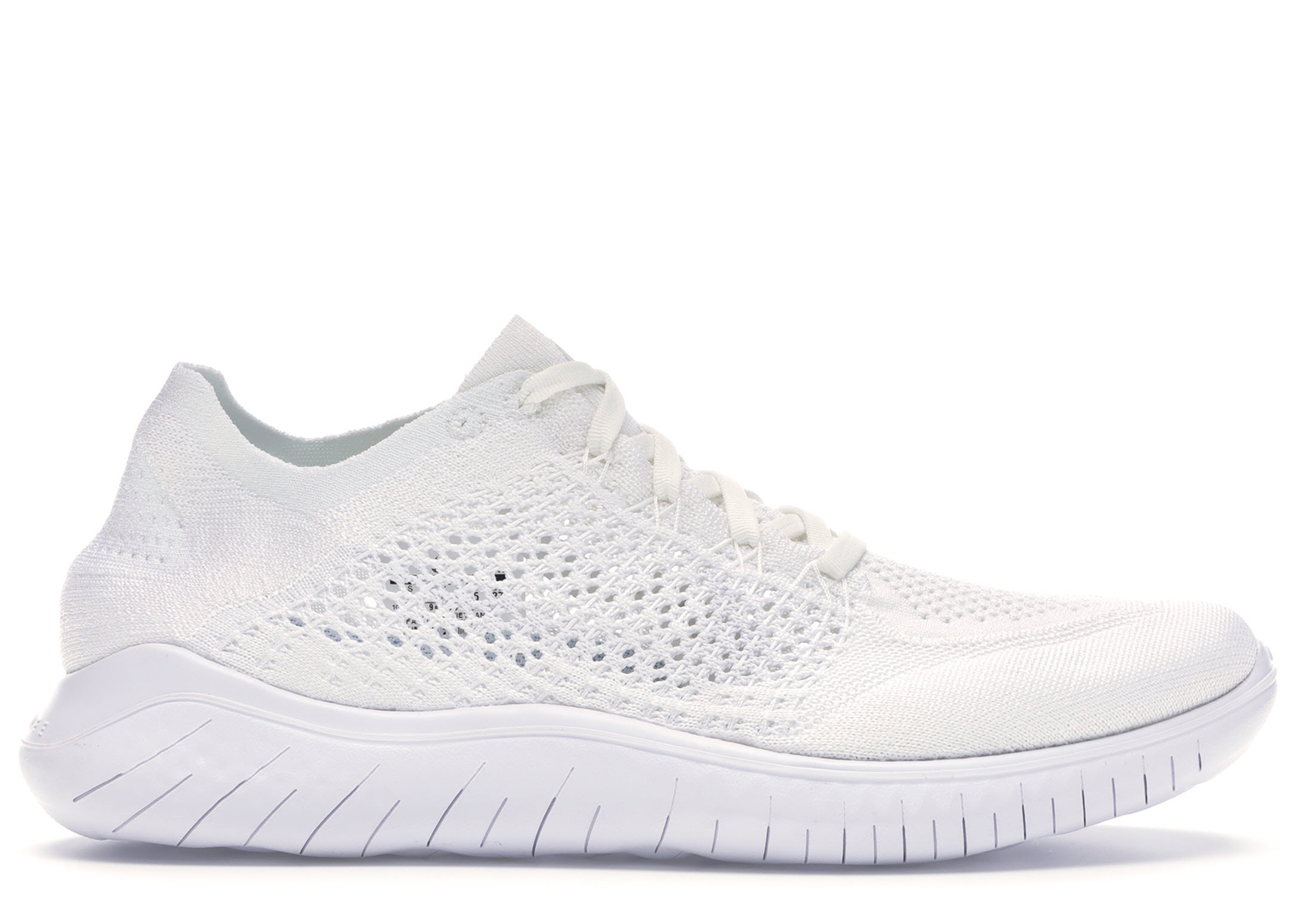 Nike Free RN Flyknit 2018 Men's Running Shoe Size 8 (White)
