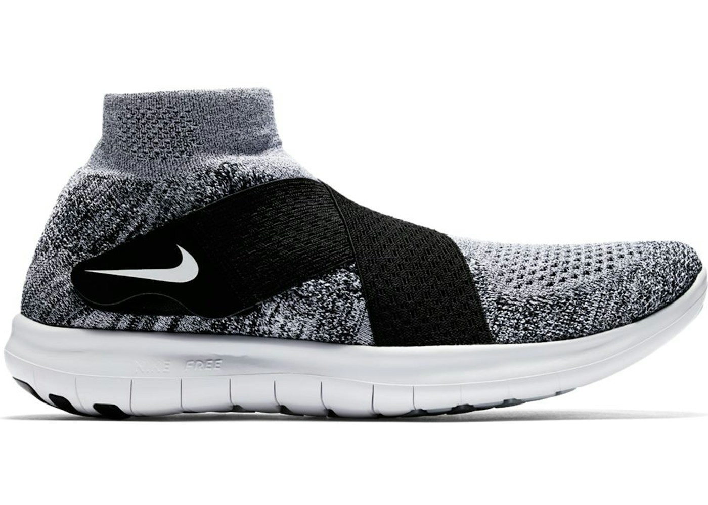 Nike Free Rn Motion Flyknit 17 Black White 0845 001 Nike Free Rn Motion Flyknit 17 Black White 0845 001