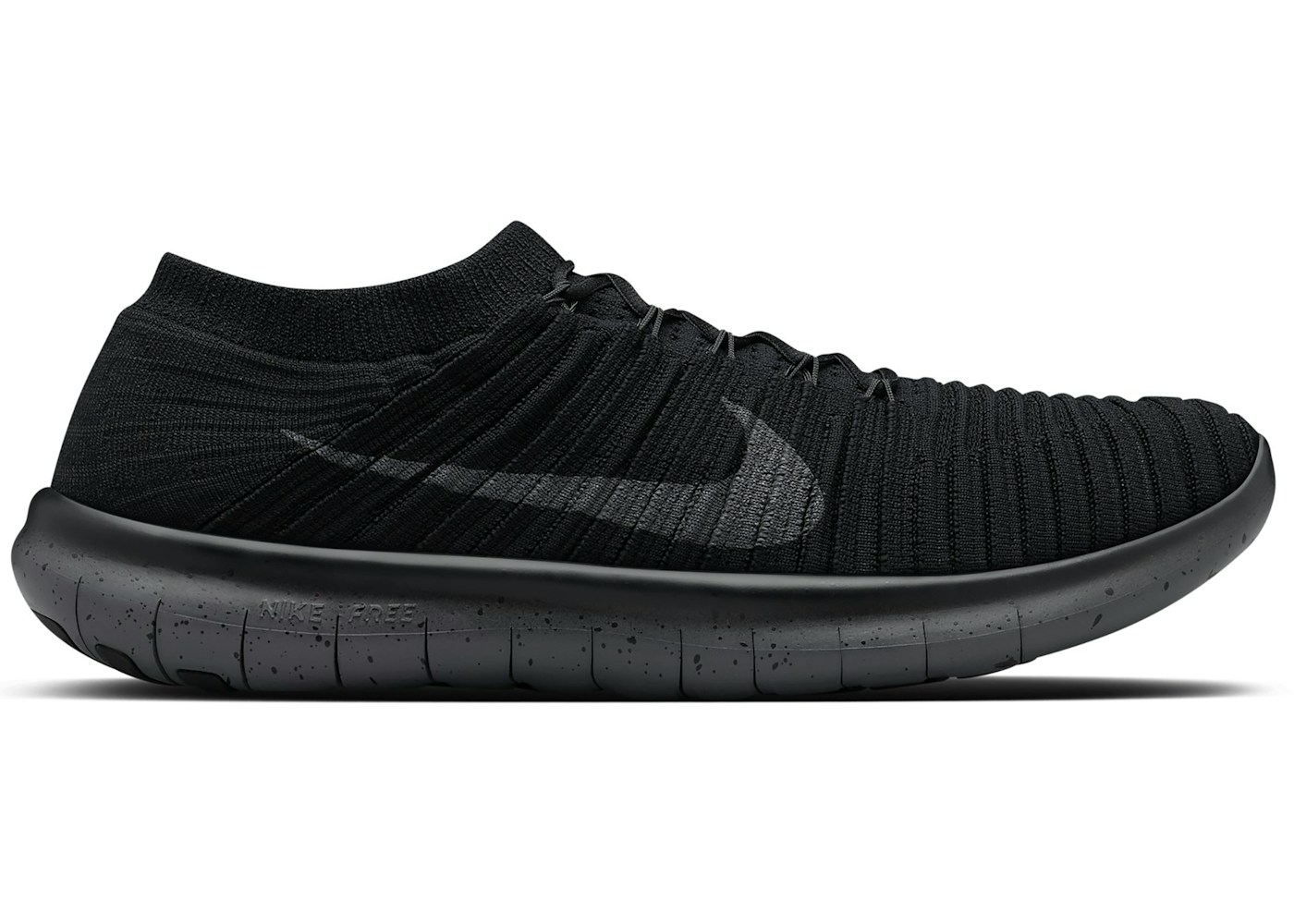 Nike Free Rn Motion Flyknit Black Dark Grey 007 Nike Free Rn Motion Flyknit Black Dark Grey 007