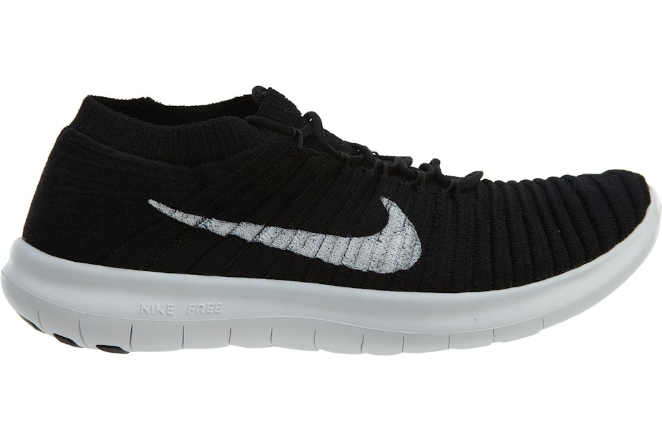 Nike free run flyknit black white volt Clearance