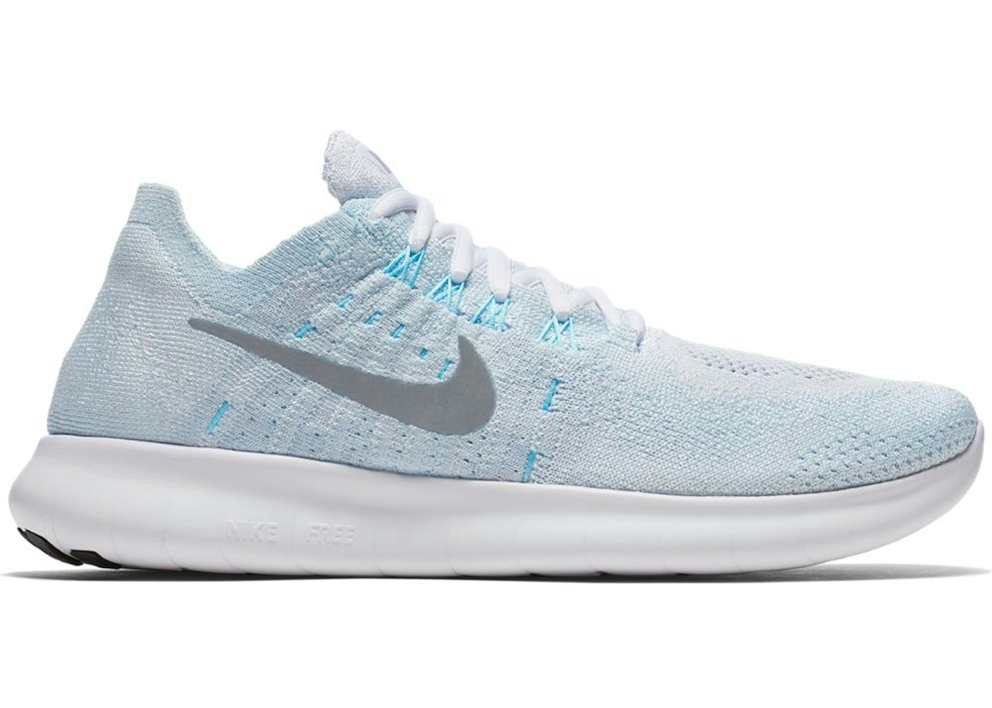 Nike Free Run Flyknit 17 Pure Platinum Glacier Blue W 0844 012 Nike Free Run Flyknit 17 Pure Platinum Glacier Blue W 0844 012