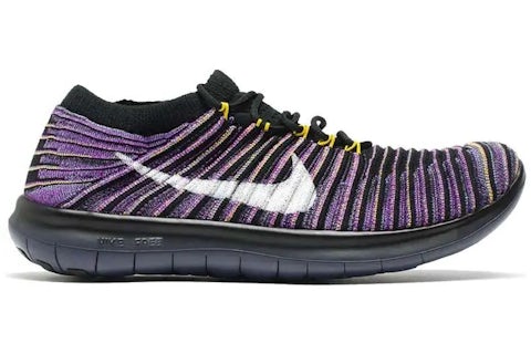 Nike Free Run Motion Flyknit Black Vivid Purple (Women's) 847660