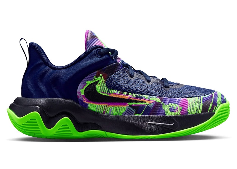 Pre-owned Nike Giannis Immortality 4 King Of The Court Sneakers In Blue Void/green Strike/vivid Purple