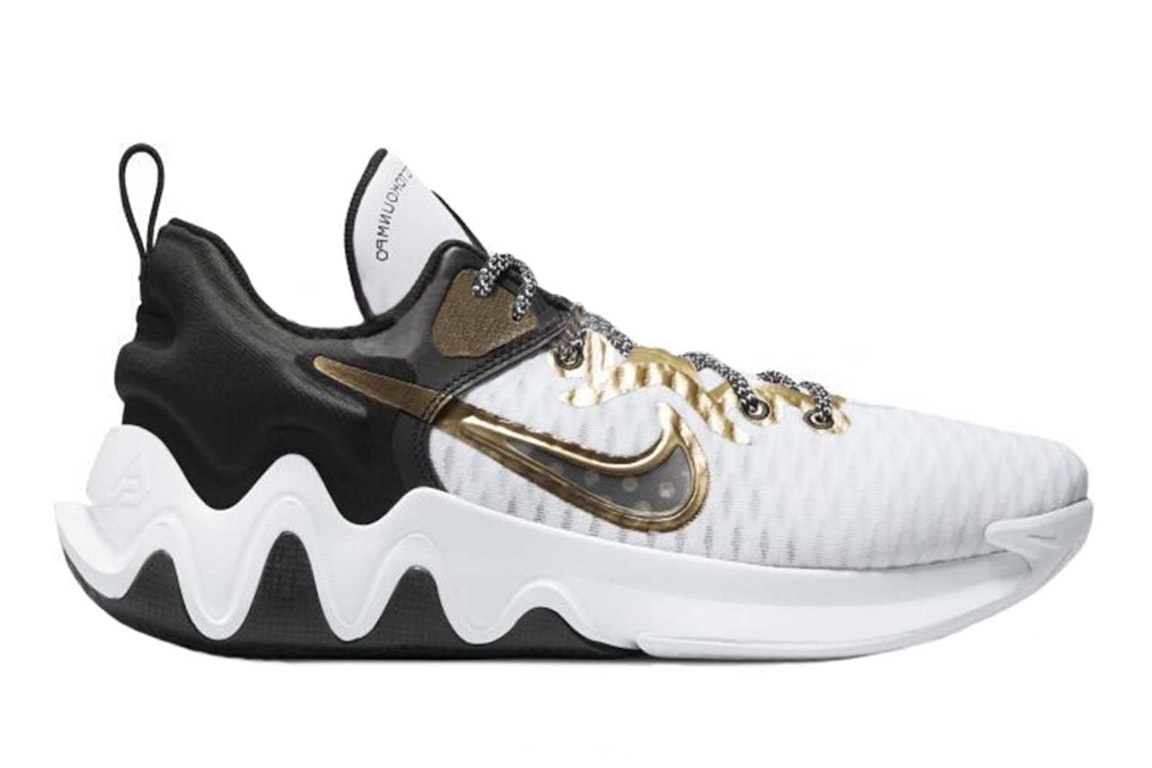 Pre-owned Nike Giannis Immortality Ep Championship (solid Black Sole) In White/black-metallic Gold