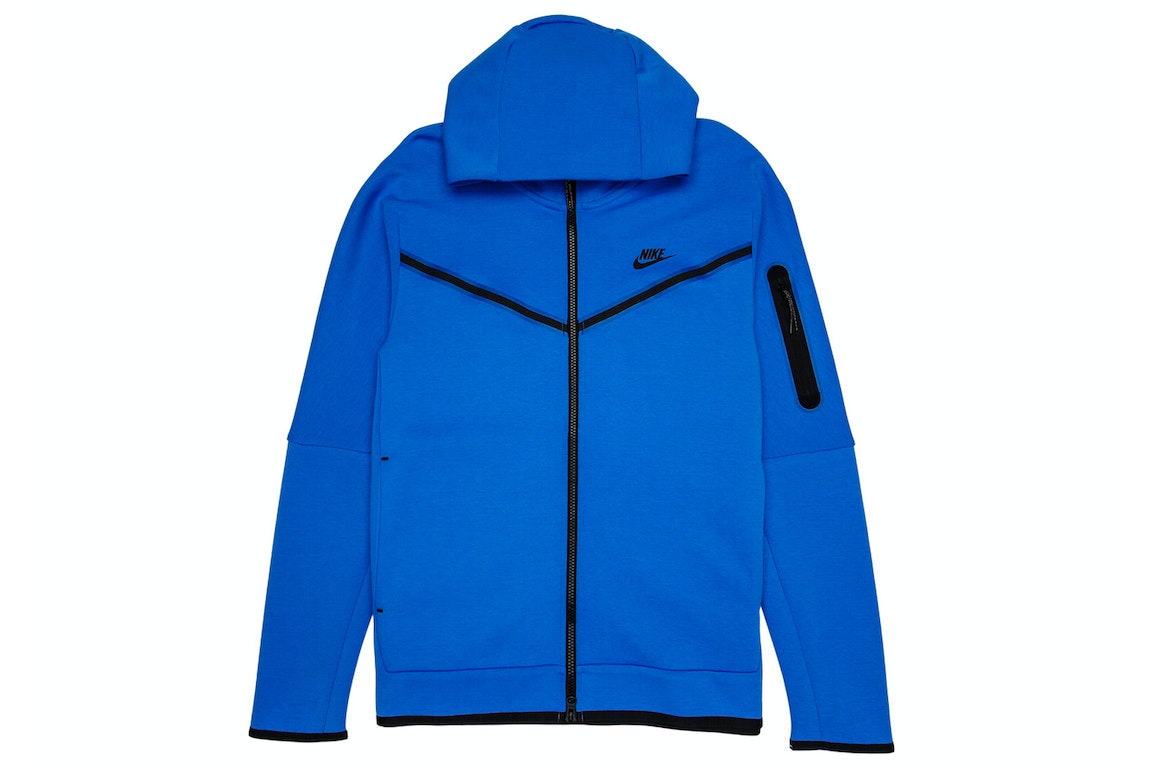 Pre-owned Nike Hooded Sportswear Tech Fleece Full-zip Hoodie Signal Blue/black