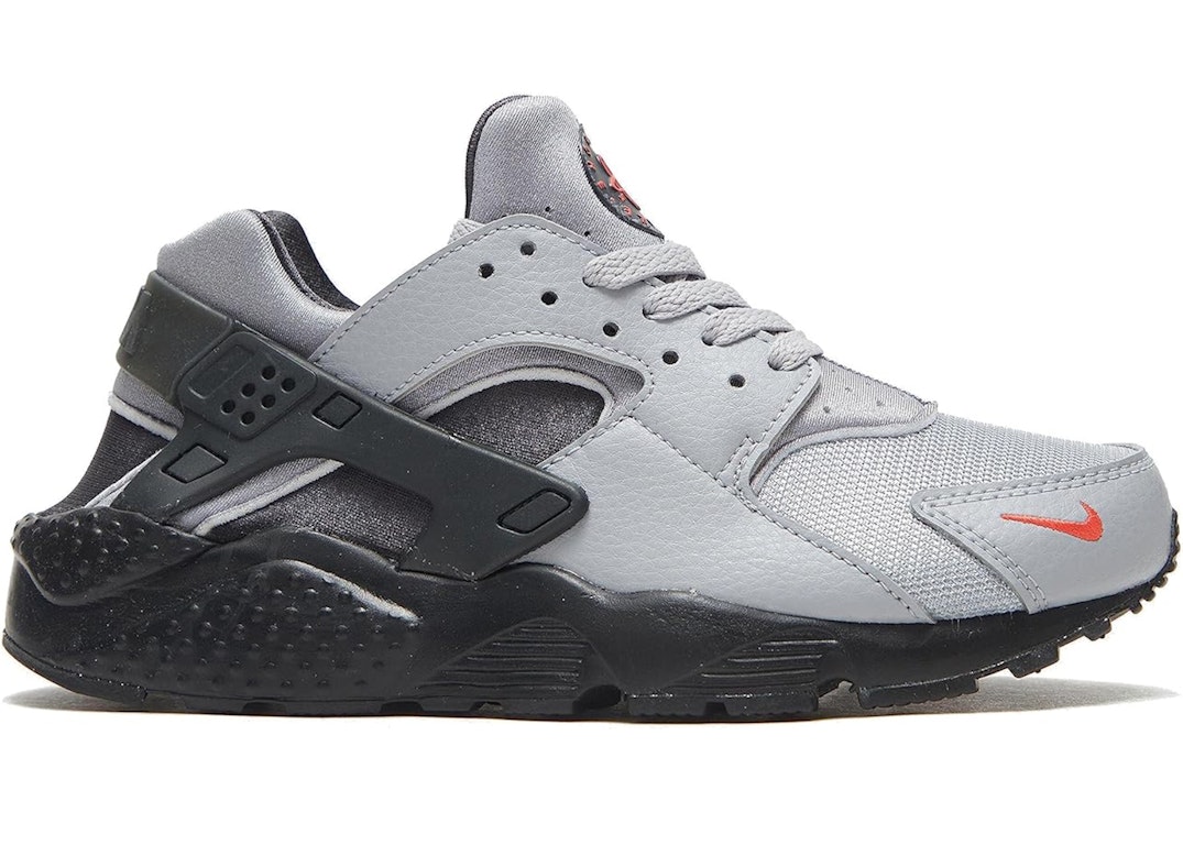 Pre-owned Nike Huarache Run Wolf Grey Black (gs) In Wolf Grey/crimson/anthracite