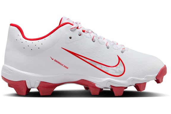 Nike Hyperdiamond 4 Keystone White Pure Platinum University Red (GS ...
