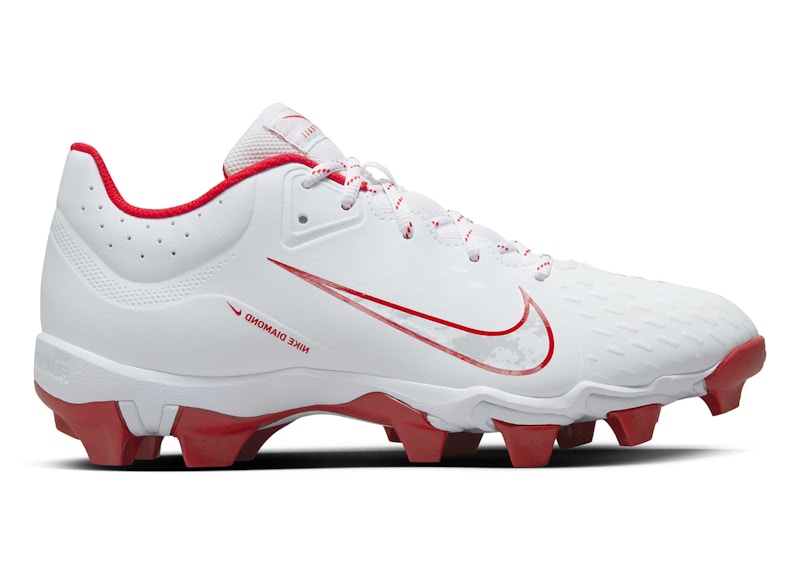 Pre-owned Nike Hyperdiamond 4 Keystone (women's) Sneakers In White/pure Platinum/university Red