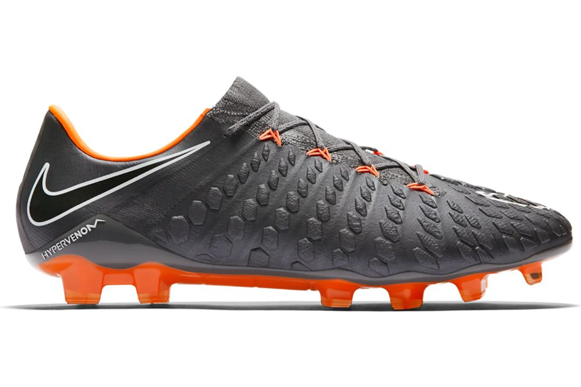 Nike Hypervenom Phantom III Elite FG Dark Grey Total Orange Men's - AH7273-081 - US