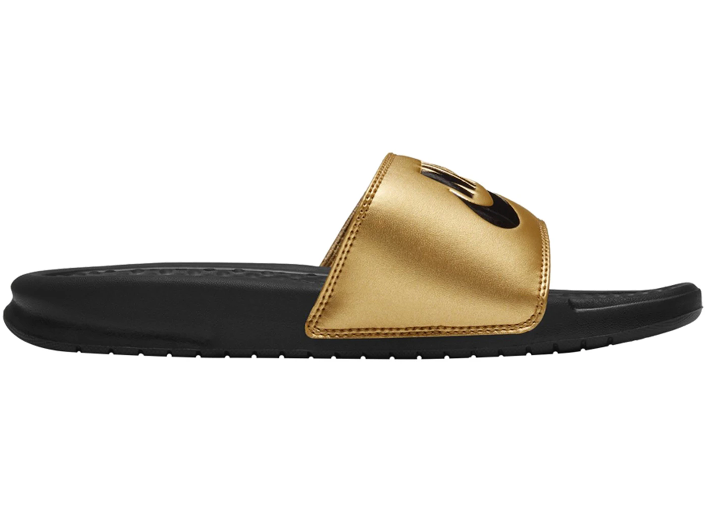 Nike JDI Benassi Slide Black Metallic Gold (Women's) 343881-014 US