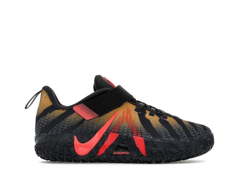 Nike Ja 3 Jurassic Park Raptor Sneakers in Anthracite/Bright Crimson/Yellow Ochre