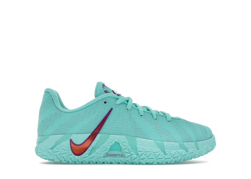 Nike Ja 3 Twelve Time Sneakers in Bleached Turquoise/Safety Orange/Vivid Purple
