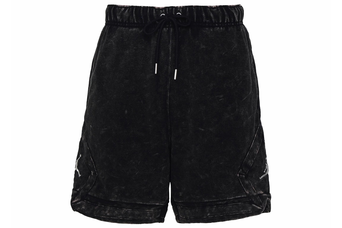 Pre-owned Nike Jordan Essentials Washed Fleece Diamond Shorts Washed Black