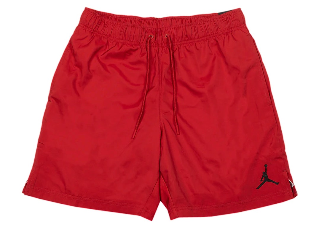 Pre-owned Nike Jordan Jumpman Poolside Shorts Gym Red/black