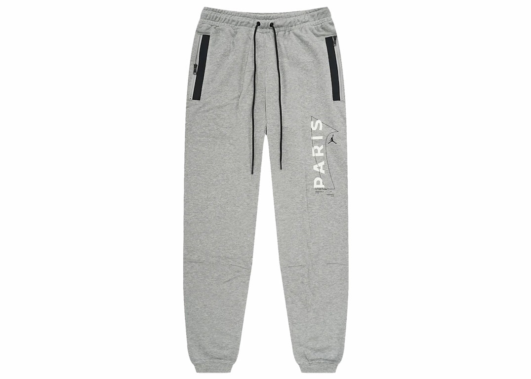 Pre-owned Nike Jordan Paris Saint-germain Fleece Sweatpants Dark Grey Heather/white