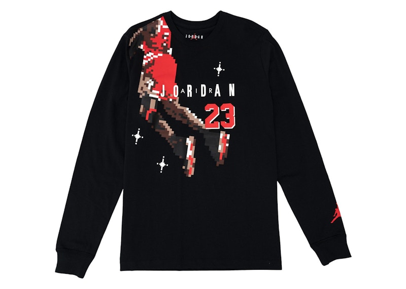 Nike Jordan Slam Dunk Contest Holiday Long Sleeve Pixel Tee Black Chile Red Men s FW23 US