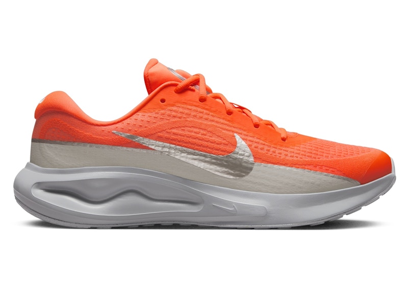 Pre-owned Nike Men's  Journey Run Premium Metallic Silver Sneakers In Hyper Crimson/wolf Grey/safety Orange
