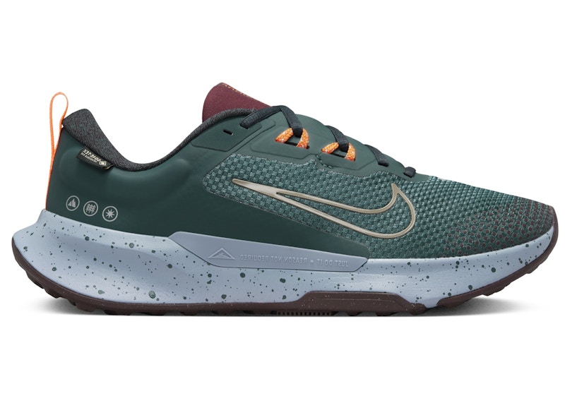 Pre-owned Nike Men's  Juniper Trail 2 Goretex Khaki Sneakers In Deep Jungle/night Maroon/safety Orange In Multi