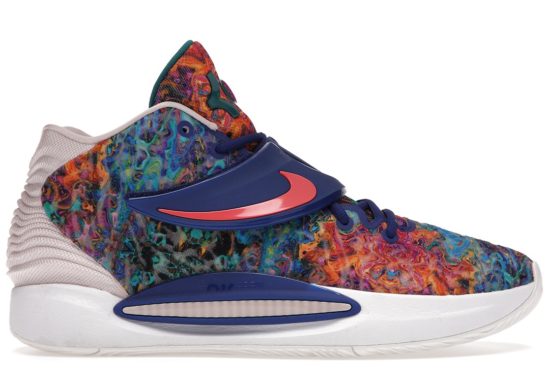 Pre-owned Nike Kd 14 Psychedelic In Deep Royal Blue/pale Coral-coconut Milk