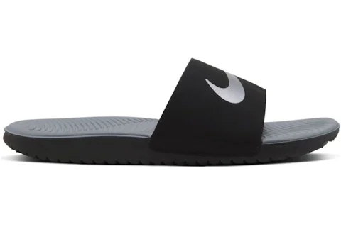 Nike Kawa Slide Black Metallic Silver (GS/PS) Kids' - 819352-009 - US