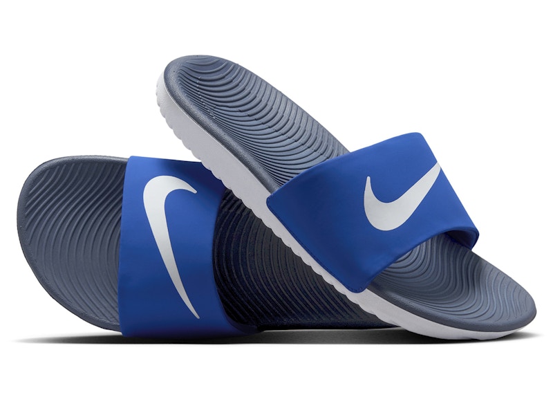 Pre-owned Nike Kawa Slide Sneakers In Game Royal/thunder Blue/white