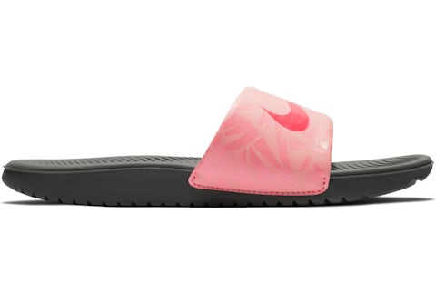 Nike Kawa Slide Print Dark Grey Tropical Pink GS 819359 002 US