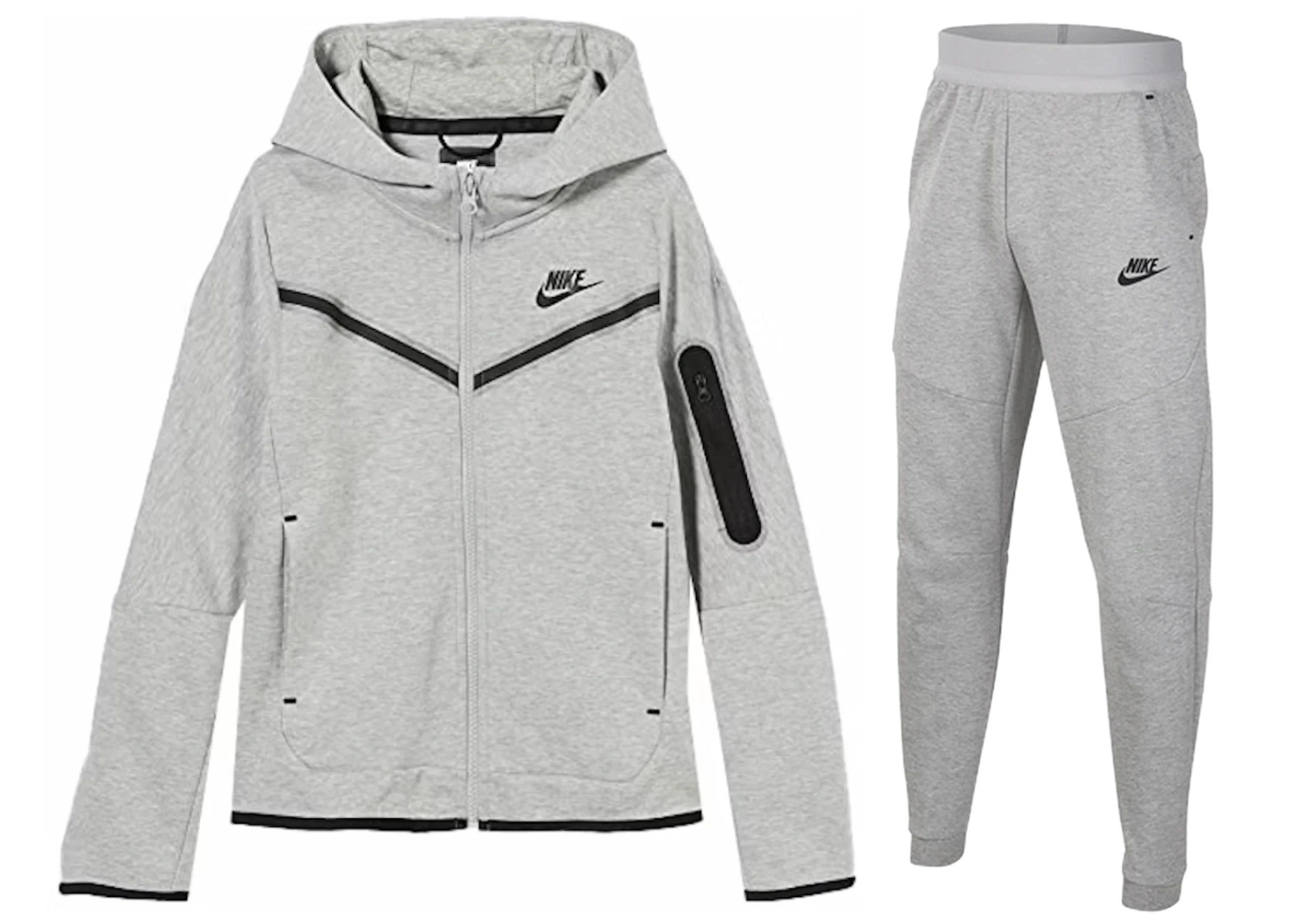 Nike Kids' Tech Fleece Full-Zip Hoodie & Joggers Set Dark Heather Grey/Black