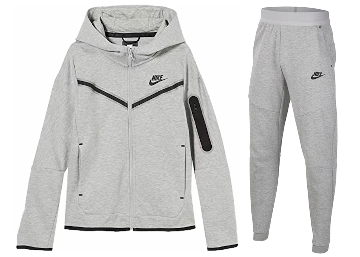 Nike Kids' Tech Fleece Full-Zip Hoodie & Joggers Set Dark Heather Grey ...