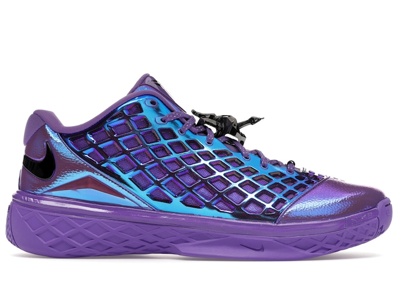 Men's Nike Kobe 3 Low Protro AllStar Warning Label Sneakers in Purple Venom/Black