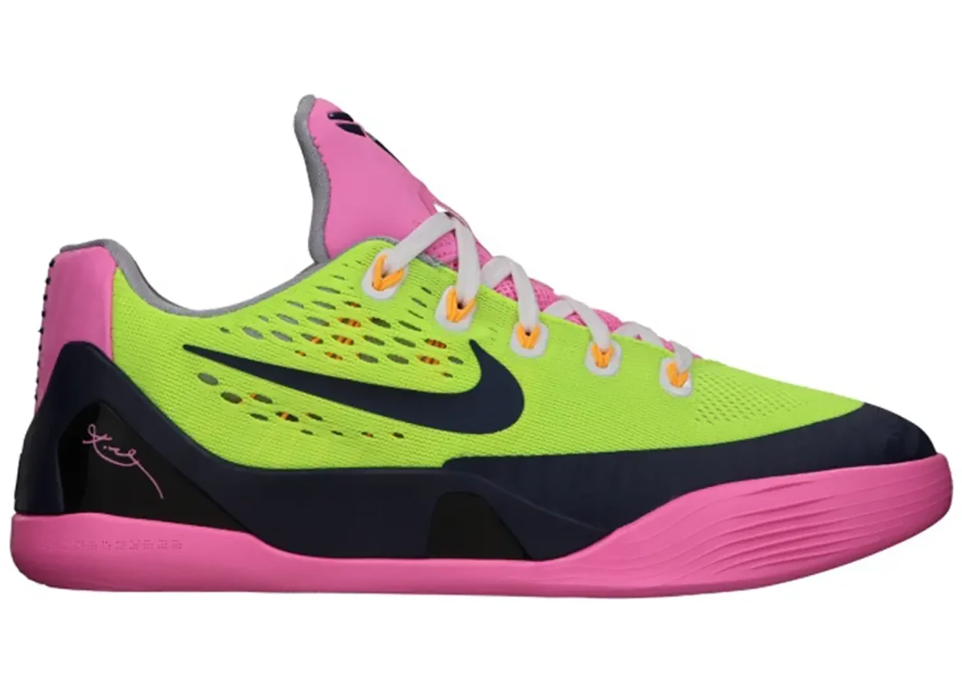 Nike pink kobes shoes Kobe 9 EM Volt Navy Pink (GS) - 653593-701 - US