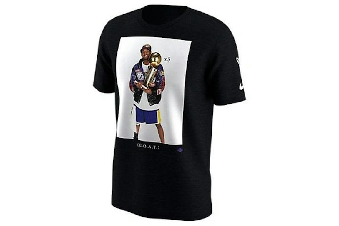 Pre-owned Nike Kobe Bryant Trophy Retirement Goat Dri-fit T-shirt Black