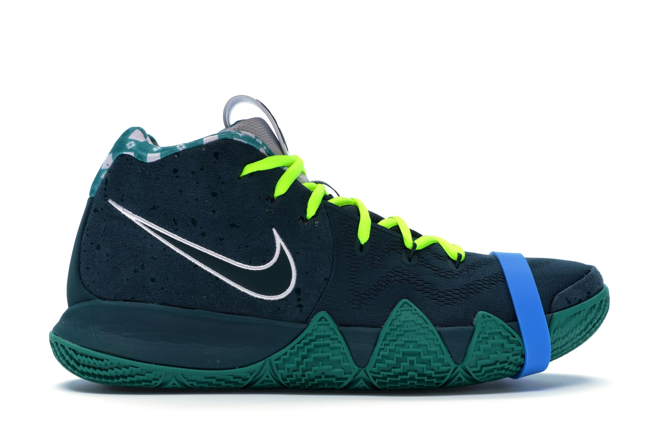 blue and green kyrie 4