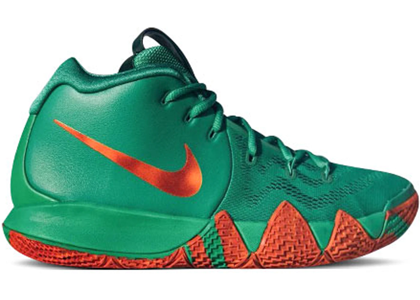 Kyrie 4 black silver top orange