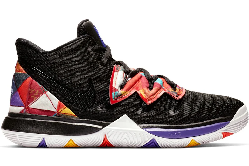 Kyrie 5 black and sales orange