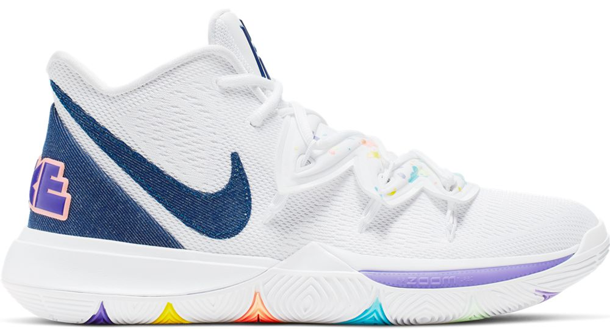 kyrie 5 royal blue and white