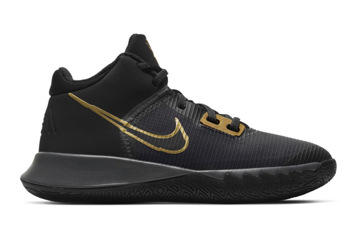 Pre-owned Nike Kyrie Flytrap 4 Black Metallic Gold (gs) In Black/anthracite/metallic Gold