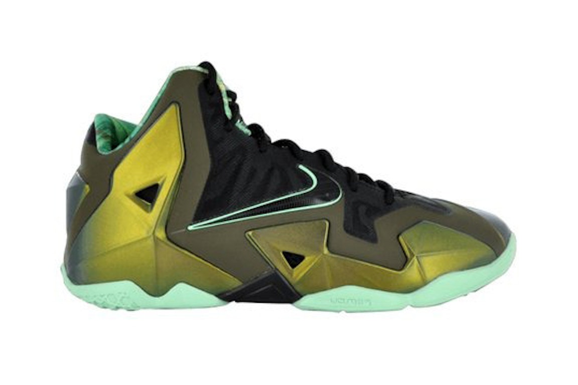 Pre-owned Nike Lebron 11 King's Pride (gs) In Gold/arctic Green/black