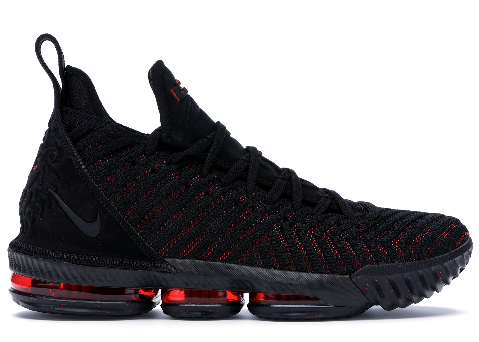 lebrons 16 black and red