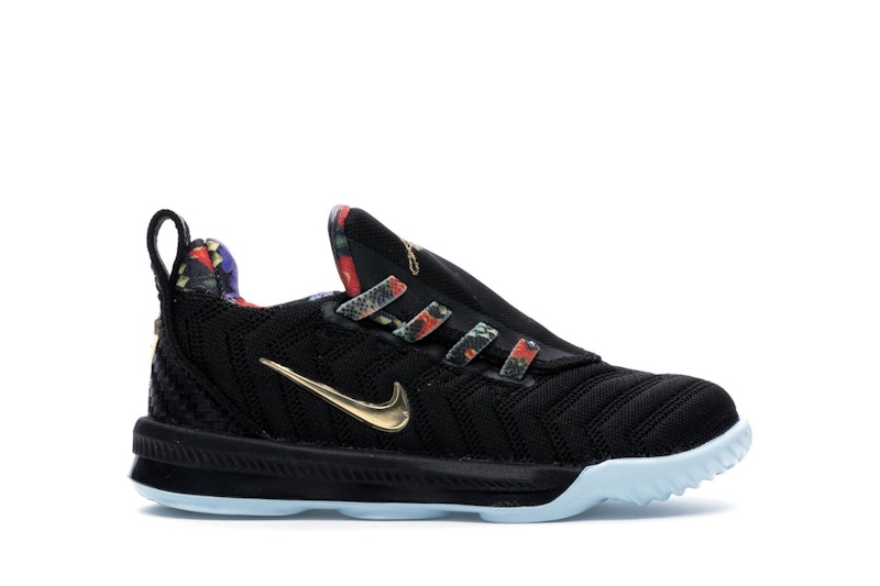 Pre-owned Nike Lebron 16 Watch The Throne Sneakers In Black/metallic Gold/rose Frost