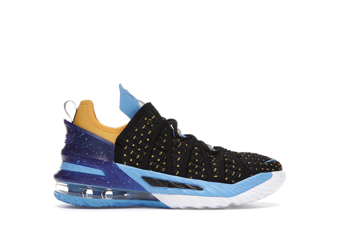 Pre-owned Nike Lebron 18 Minneapolis Lakers (gs) In Black/university Gold-coast-concord