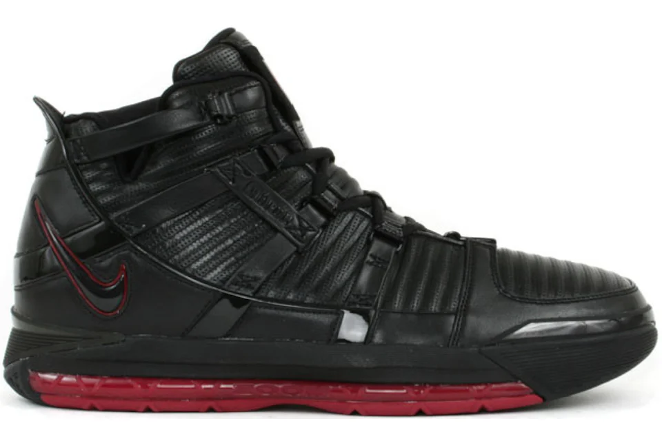 Nike LeBron 3 Black Crimson Men s 312147 004 US