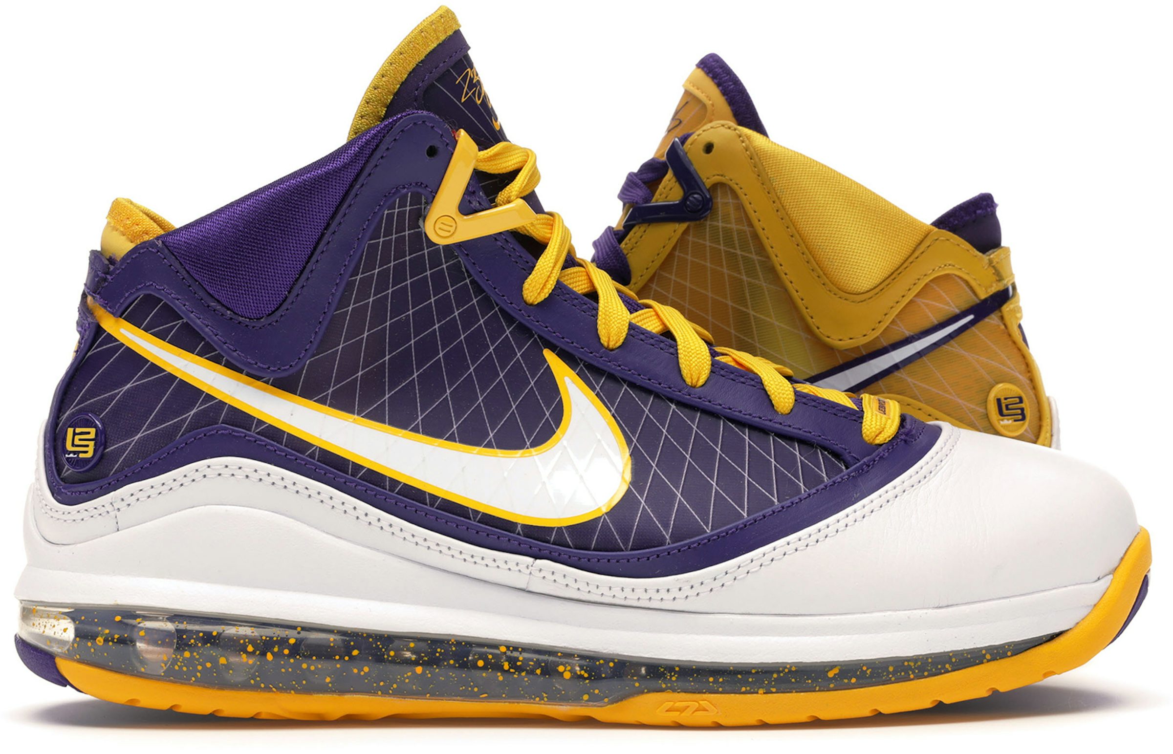 Nike LeBron 7 VII QS Media Day Men's 11 Purple Yellow Lakers shoes  CW2300-500 194495919753
