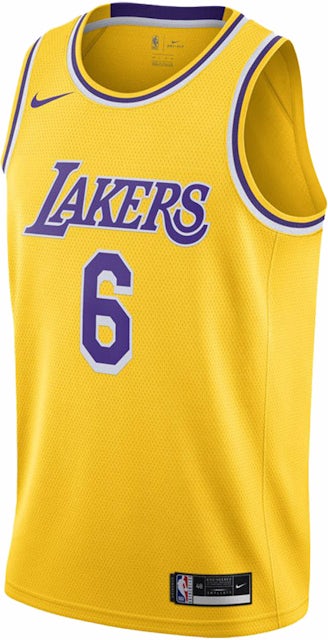 Nike NBA Los Angeles Lakers LeBron James Lore Series Yellow Jersey