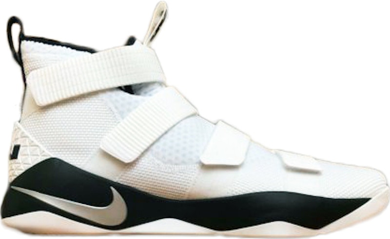 Nike LeBron Soldier 11 Blanco Metalizado Plateado Negro Hombre 943155 106 MX