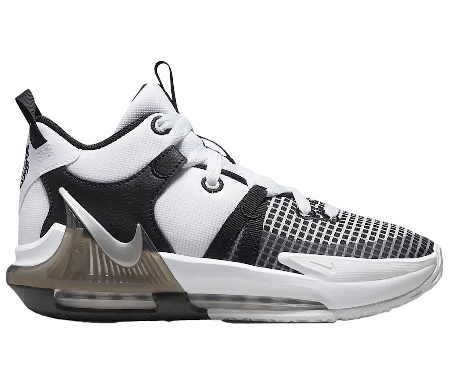 Pre-owned Nike Lebron Witness 7 White Black (gs) In White/black/black